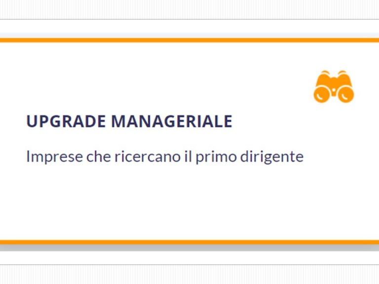 upgrade manageriale