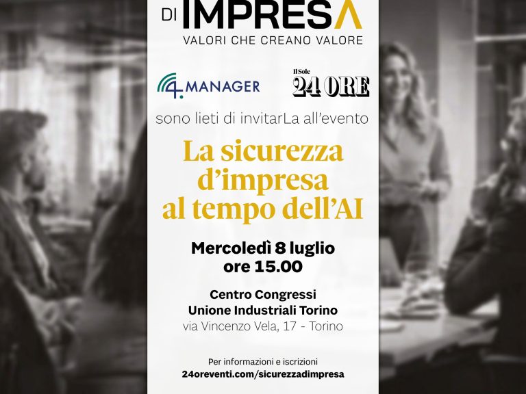 Invito_Sicurezza d’impresa al tempo dell’AI_8 luglio_4Manager_Il Sole 24 Ore